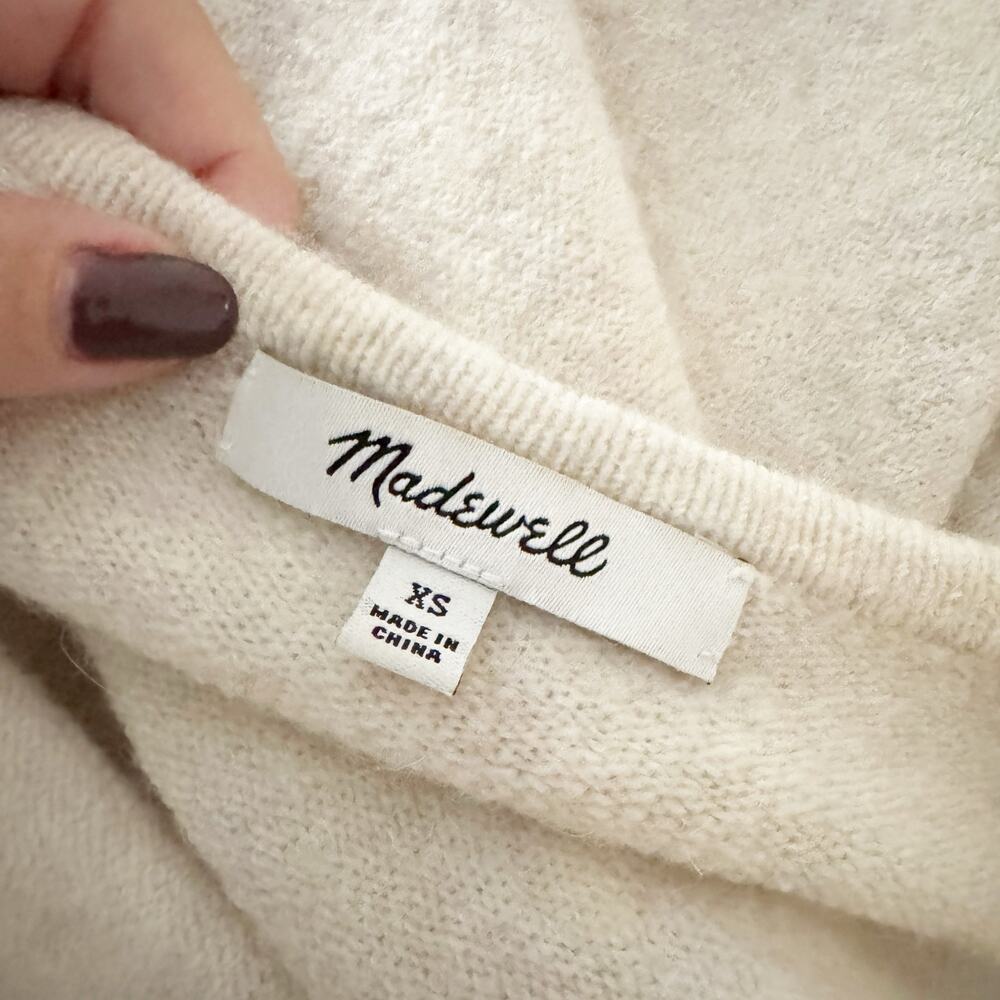 MADEWELL Edgewater Bubble Sleeve Cardigan Sweater Colorblock XS K5801 - Picture 9 of 11